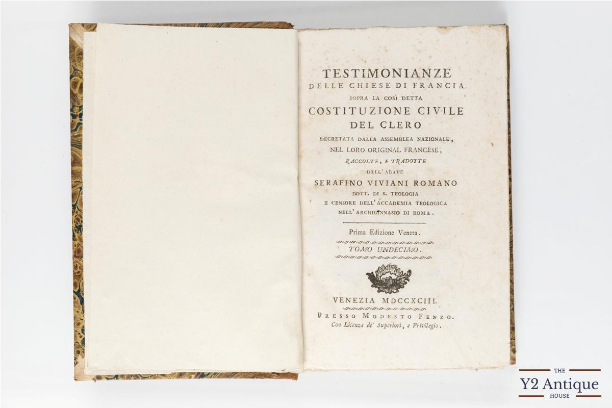 Testimonianze delle Chiese di Francia sopra la così detta Costituzione civile del clero. 1793